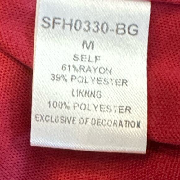 THML Violetta Cold Shoulder Embroidered Long Sleeve Dress Burgundy Size Medium - Picture 12 of 12